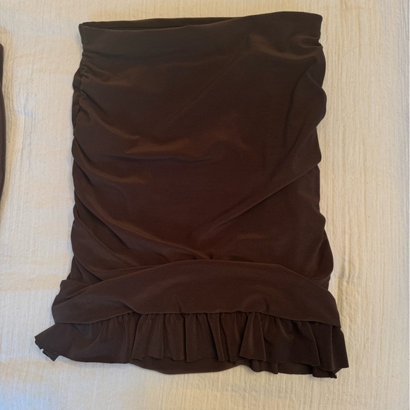 PLT// Brown top and mini skirt set - Picture 2 of 7